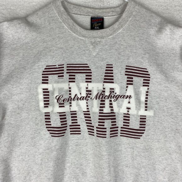 Vintage Central Michigan University Sweatshirt Mens Size XXL Gray GRAD Soffe USA - Picture 7 of 16